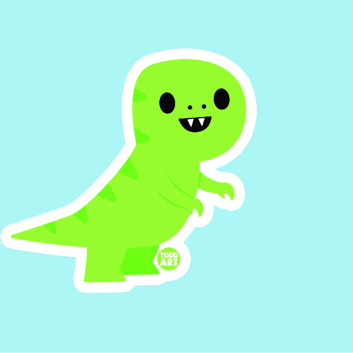 Boo Boo Buddies™ T‑Rex Dinosaur Sticker – Cute Kawaii Vinyl Sticker, Waterproof Glossy 3″ Die‑Cut