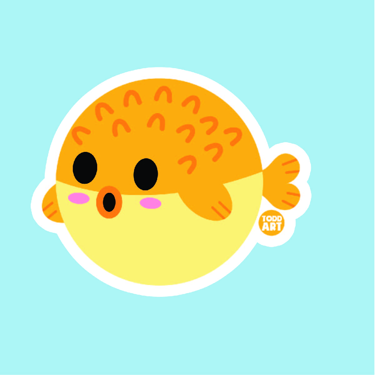 Puffer Fish Vinyl Sticker