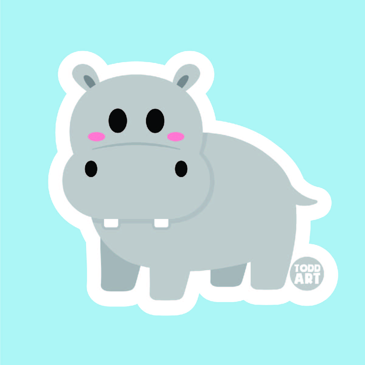 Hippopotamus Vinyl Sticker