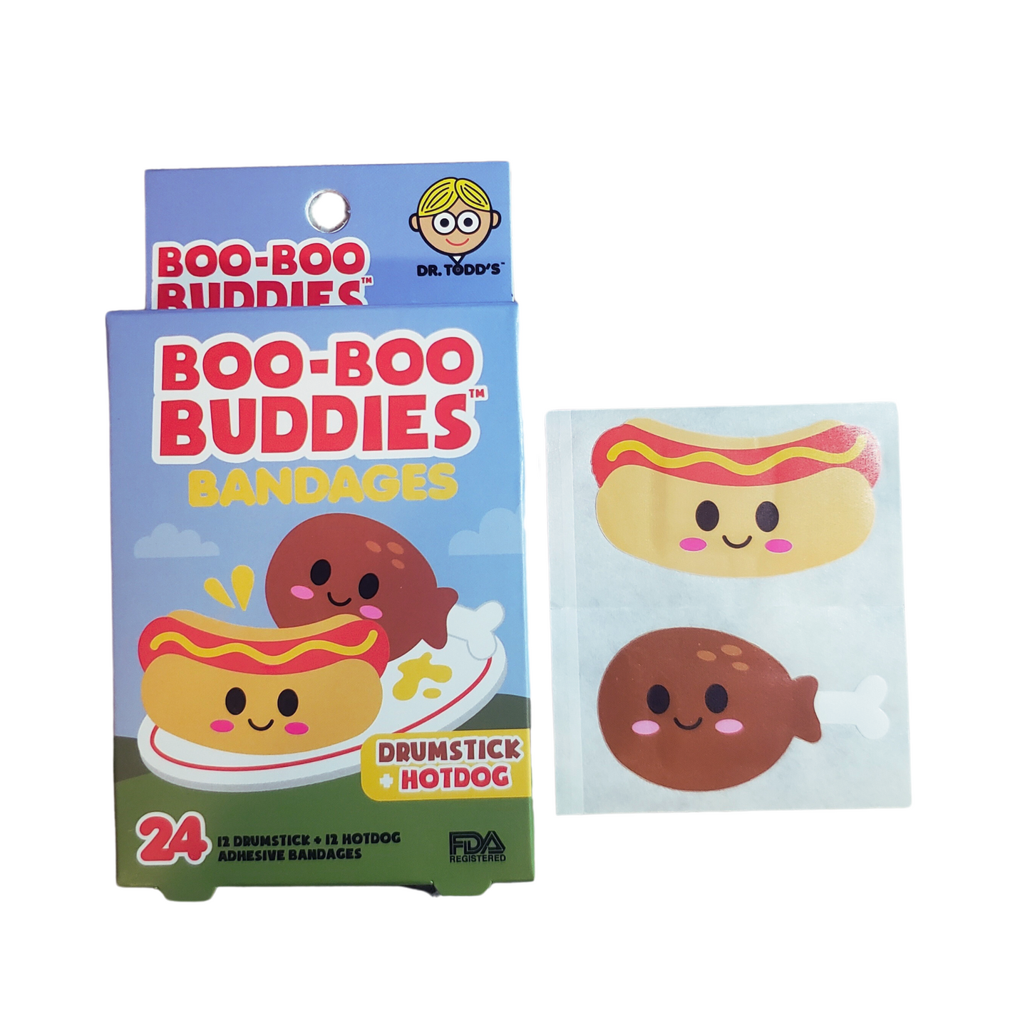 Boo-Boo Buddies Drumstick and Hot Dog Bandages 24-Count