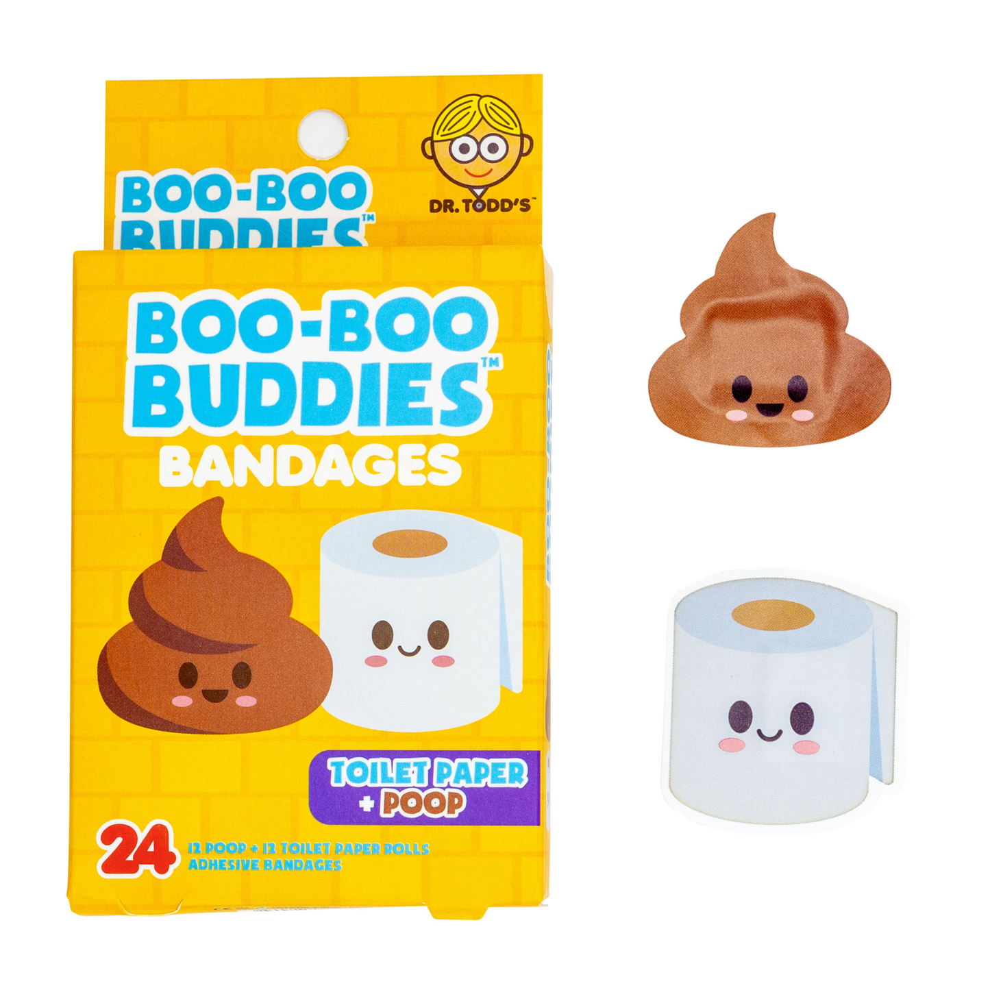 Toilet Papeer & Poop Bandages for Kids – Waterproof, Latex-Free, 24 Count | Dr. Todd’s Boo-Boo Buddies®