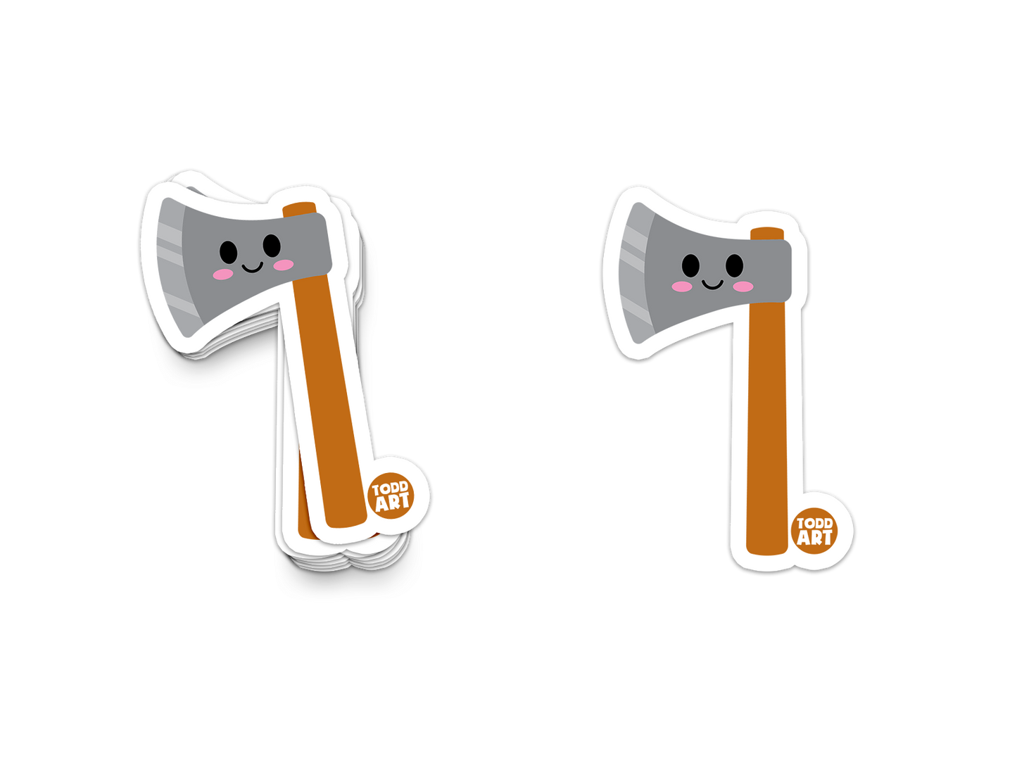 Boo Boo Buddies Axe sticker – cartoon-style 3-inch vinyl sticker for gifts, gear, and woodsy humor