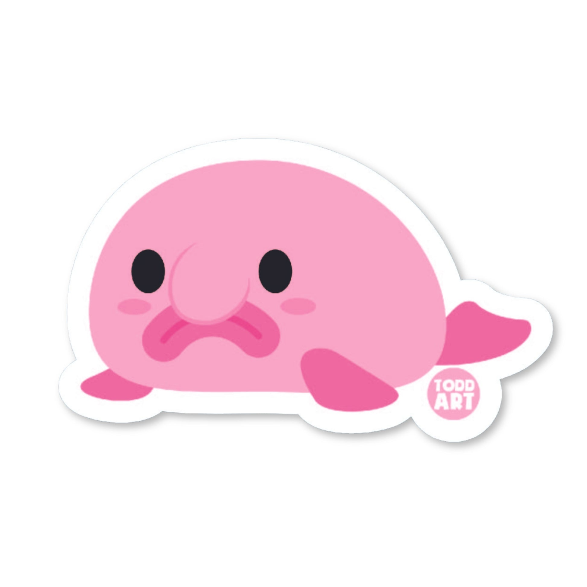 Boo Boo Buddies Blobfish sticker – silly sad-faced blobfish vinyl sticker for sea creature fans and quirky collections