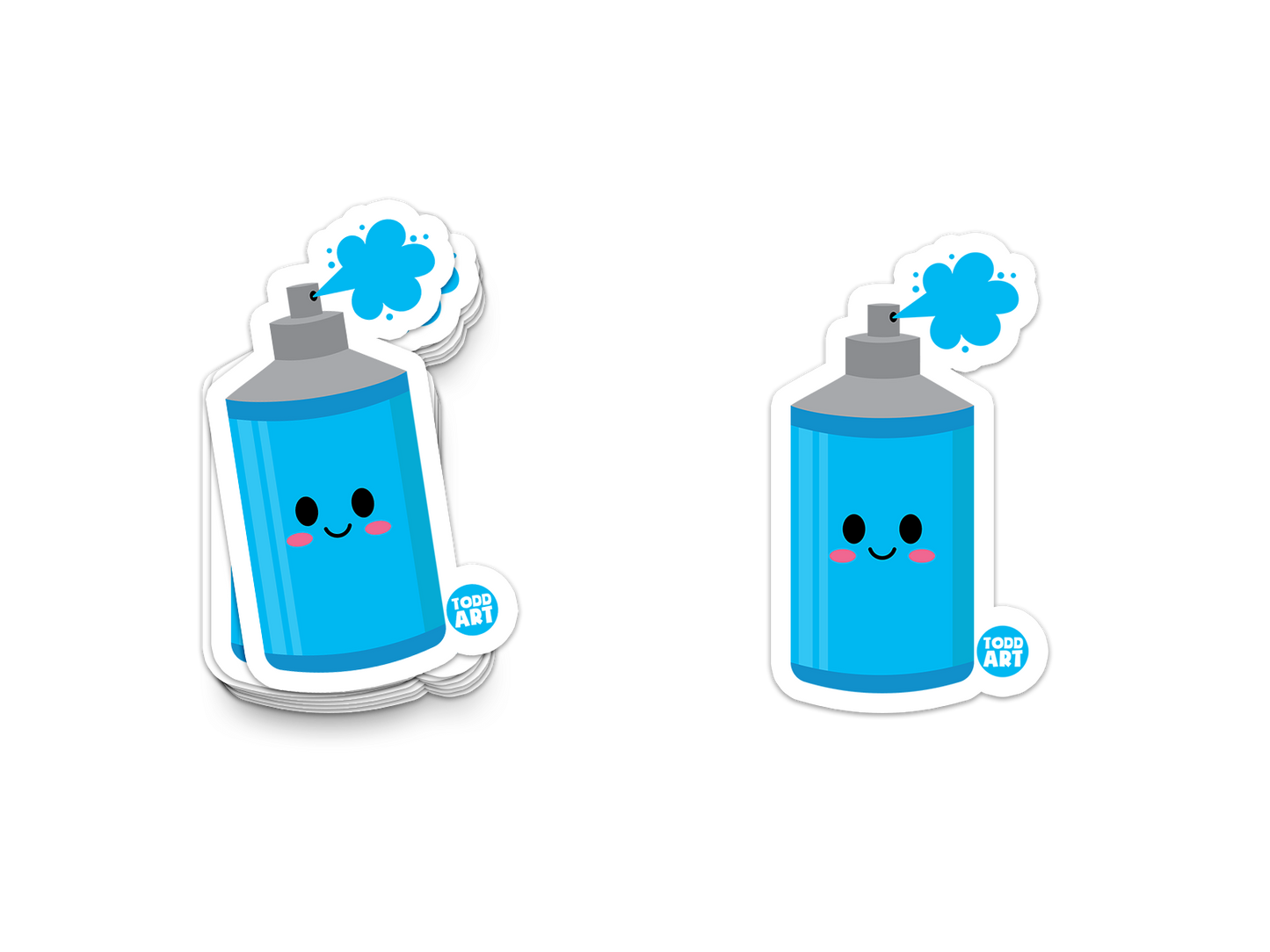 Boo Boo Buddies™ Spray Paint Can Sticker – Cute Kawaii Graffiti Paint Can Vinyl Decal, Waterproof 3″ Die‑Cut