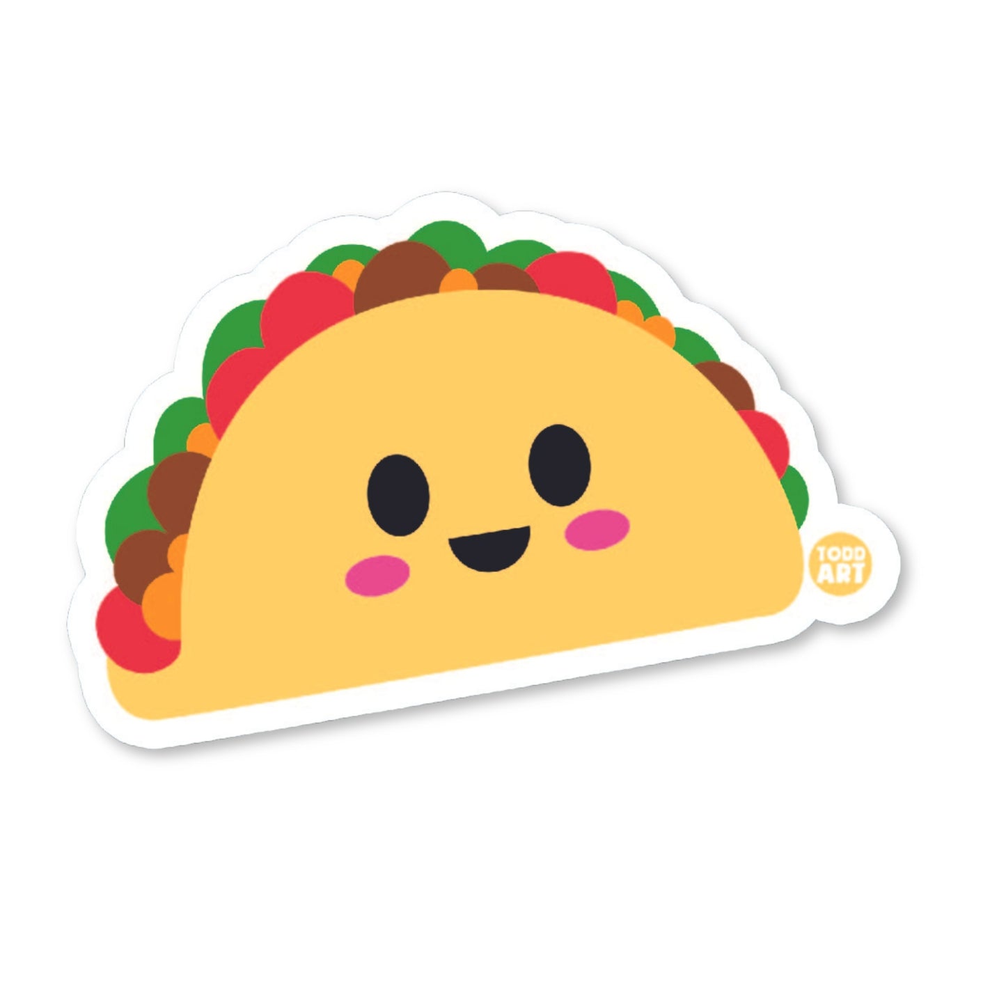 Boo Boo Buddies taco vinyl sticker — 3″ waterproof, UV‑resistant glossy die‑cut ideal for crafts & planners