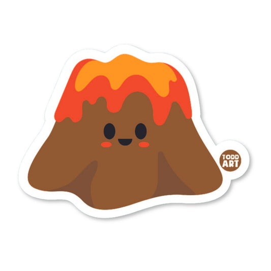 Boo Boo Buddies volcano vinyl sticker — 3″ glossy waterproof, UV‑resistant die‑cut ideal for crafts & journals