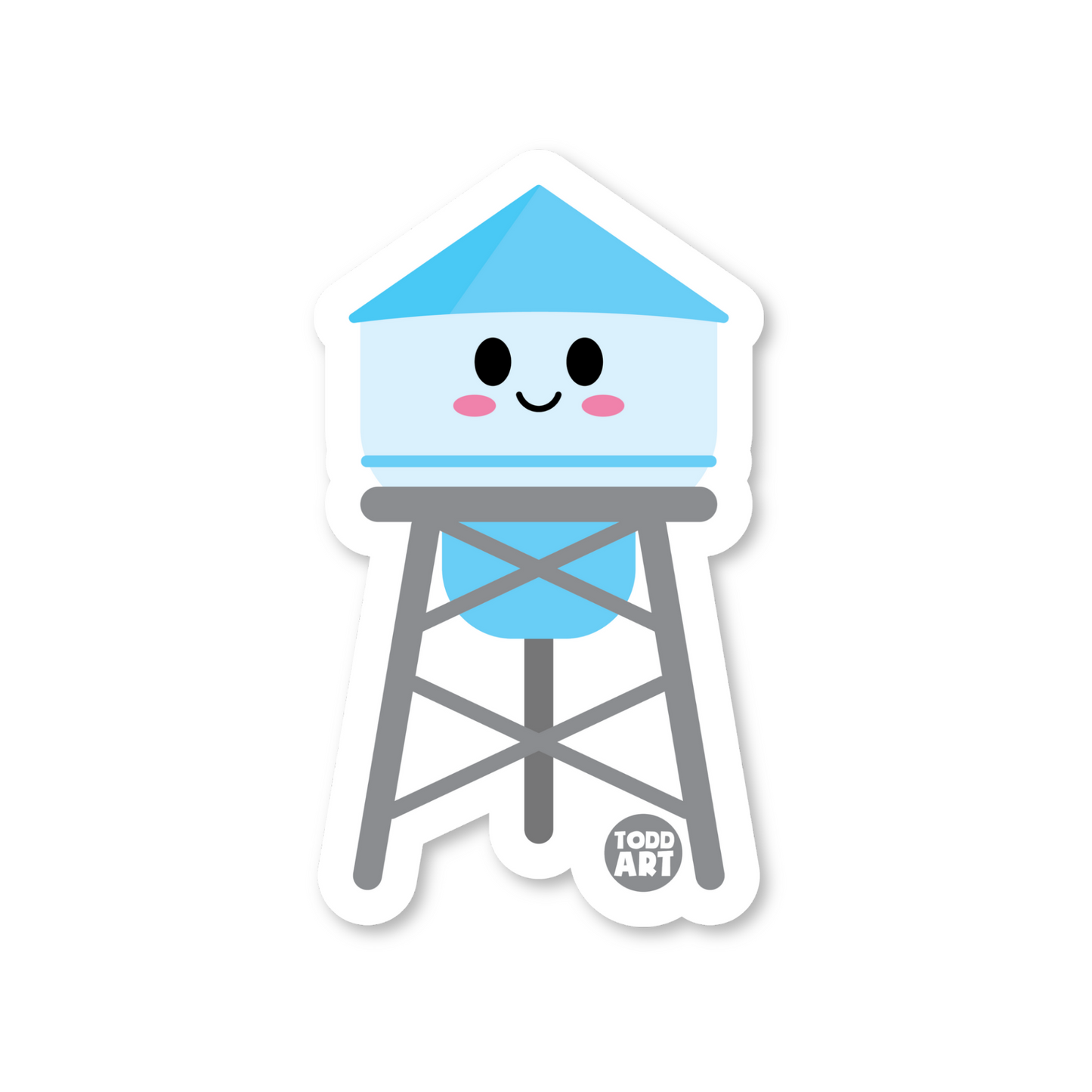 Boo Boo Buddies water tower vinyl sticker — 3″ glossy waterproof, UV‑resistant die‑cut ideal for crafts & planners