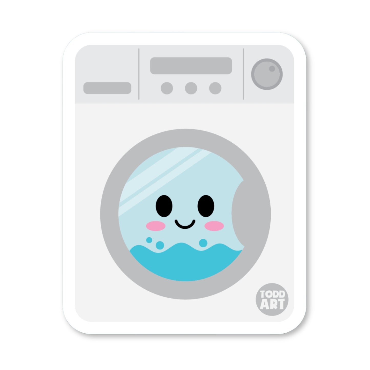 Boo Boo Buddies washing machine vinyl sticker — 3″ glossy waterproof, UV‑resistant die‑cut ideal for crafts
