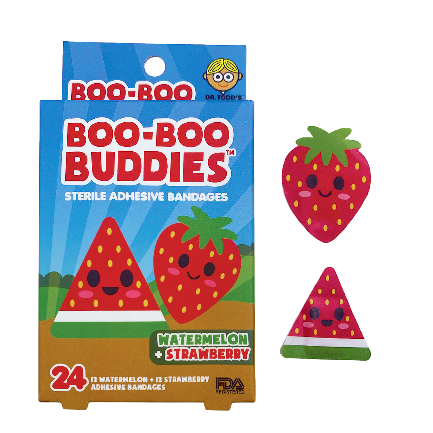 Kwaii red Strawberry and red Watermelon with eyes and cheeks
