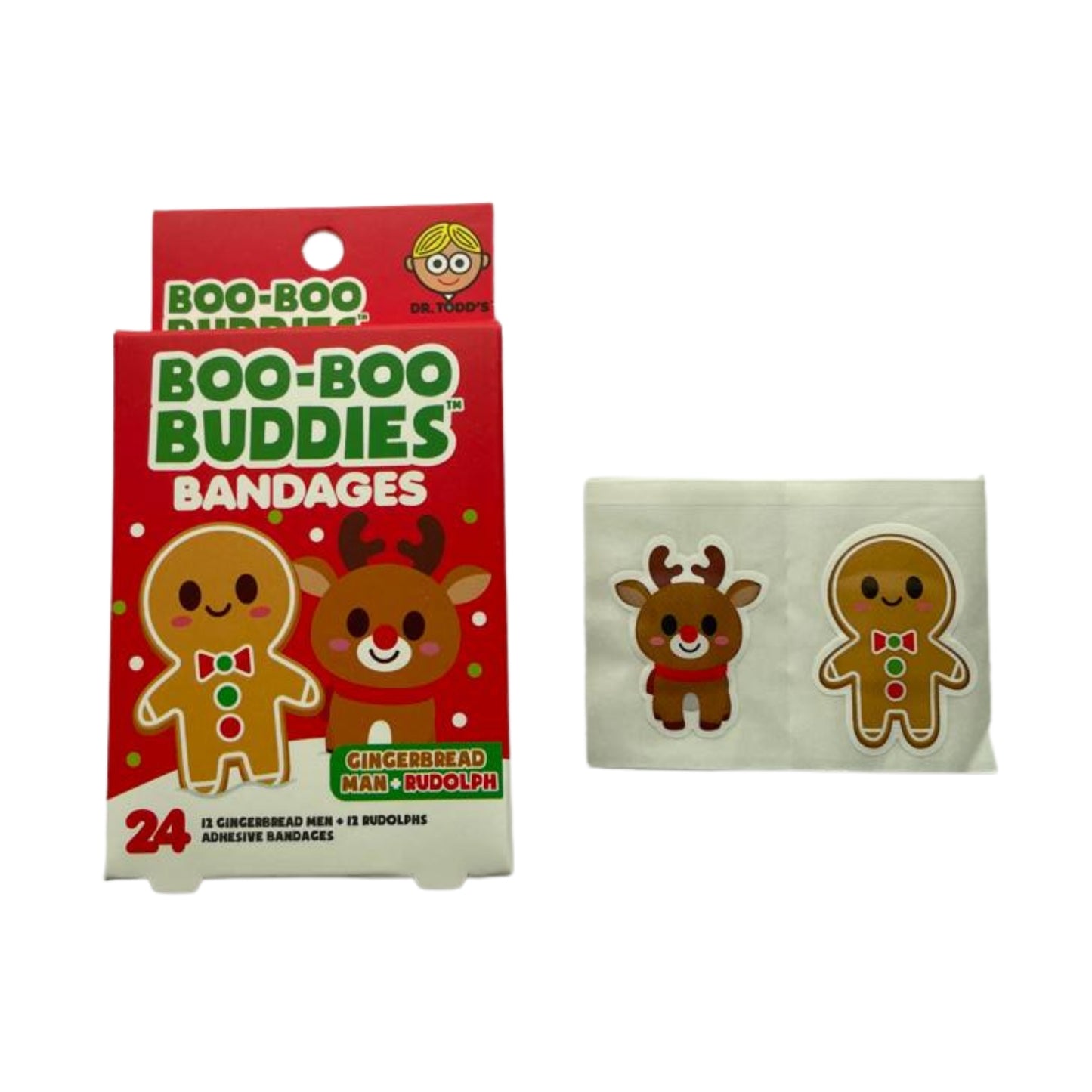 Boo-Boo Buddies Gingerbread Man and Rudolph Bandages