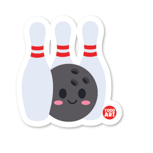 Bowling Ball and Pins Vinyl Sticker