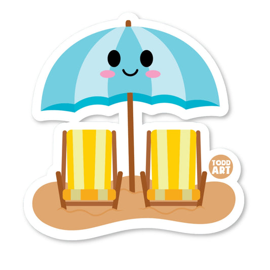 Beach Umbrella Vinyl Sticker