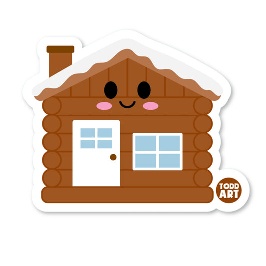 Log Cabin Vinyl Sticker