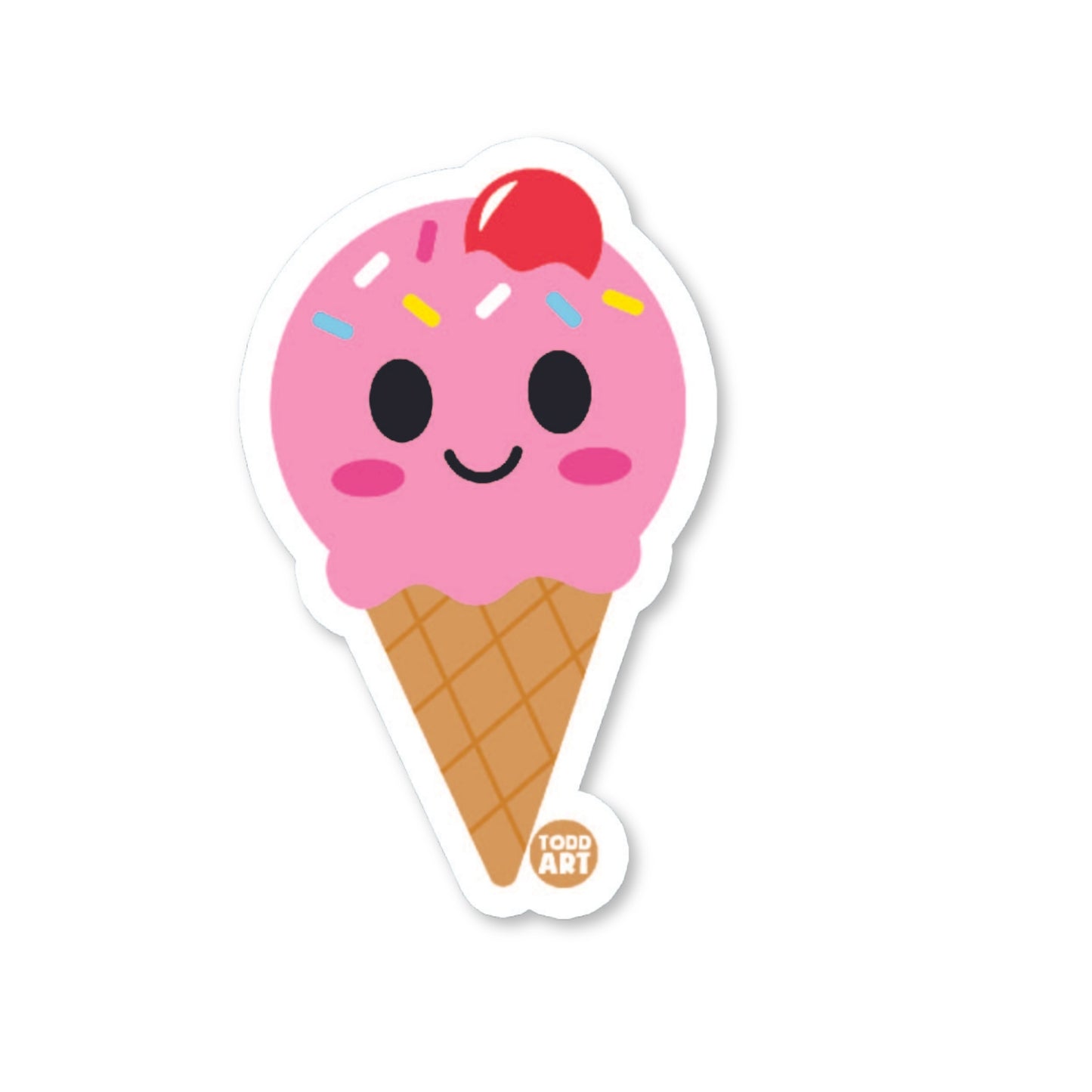 Ice Cream Cone Vinyl Sticker