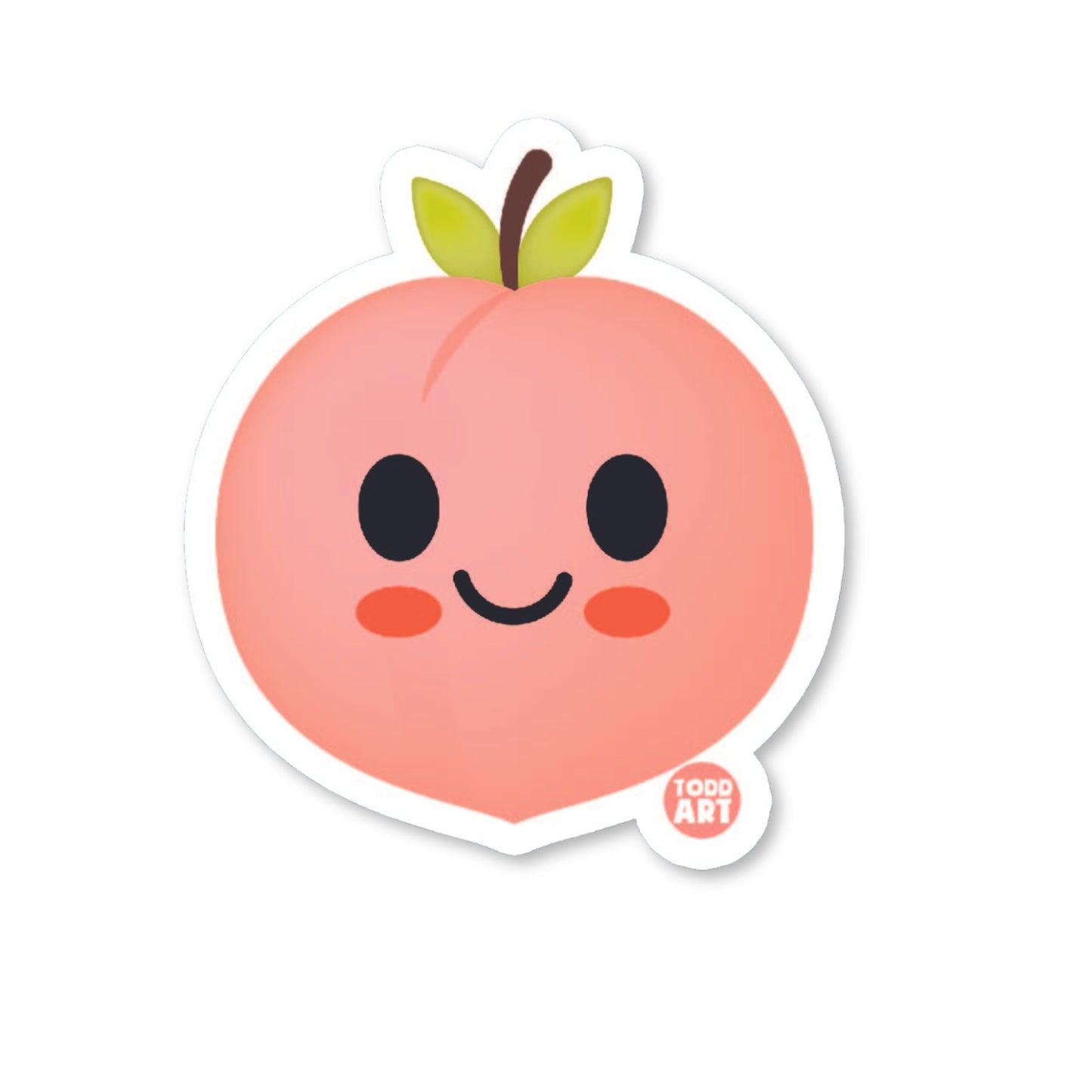 Peach Vinyl Sticker