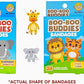 Boo Boo Buddies™ Animal Safari Bandages – 48 Ct | Elephant + Giraffe Shapes & Lion + Tiger Shapes | Latex-Free, Waterproof Bandages for Kids | Fun Shapes for First Aid Kits & Sensitive Skin