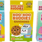 Boo Boo Buddies bandages featuring three colorful boxes: Ice Cream + Cake, Cookie + Milk, and Cupcake + Donut designs. Each box contains 24 latex-free, sterile adhesive bandages for kids with fun, sweet treat themes.