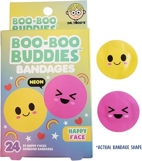 Boo Boo Buddies™ Happy Faces + Toilet Paper & Poop Bandages Bundle – 48 Ct Total | Fun Latex-Free, Waterproof Kids Bandages for First Aid Kits and Sensitive Skin