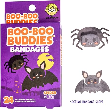 Boo Boo Buddies™ Dracula + Frankenstein & Spider + Bat Bandages Bundle – 48 Ct | Fun Halloween Bandages for Kids & Adults, Waterproof, Latex-Free, Sensitive Skin-Friendly, First Aid Kit Essential