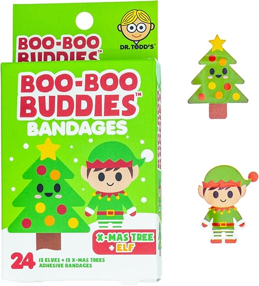 Holiday Bandages Bundle – Gingerbread Man + Reindeer, Santa + Snowman, Christmas Tree + Elf (72 Ct Total) | Fun, Waterproof, Latex-Free First Aid for Kids