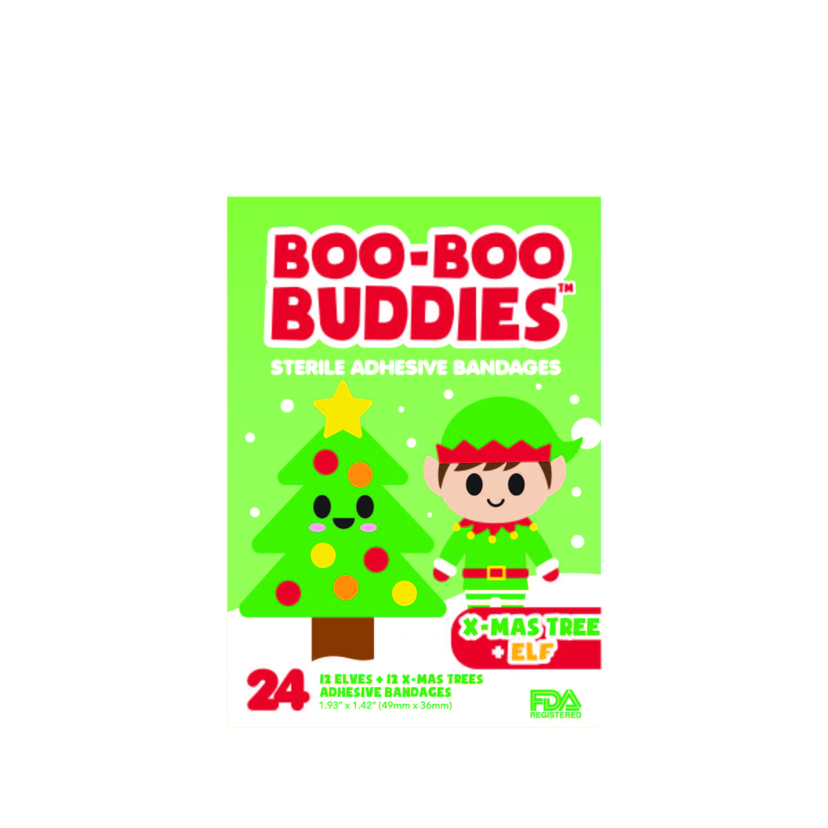 Boo-Boo Buddies Xmas Tree and Elf Bandages