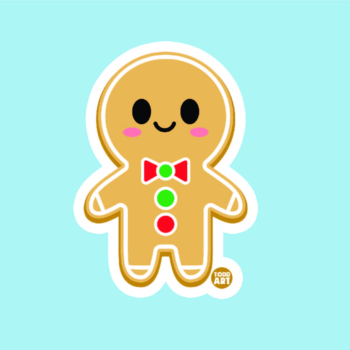 Gingerbread Man Vinyl Sticker