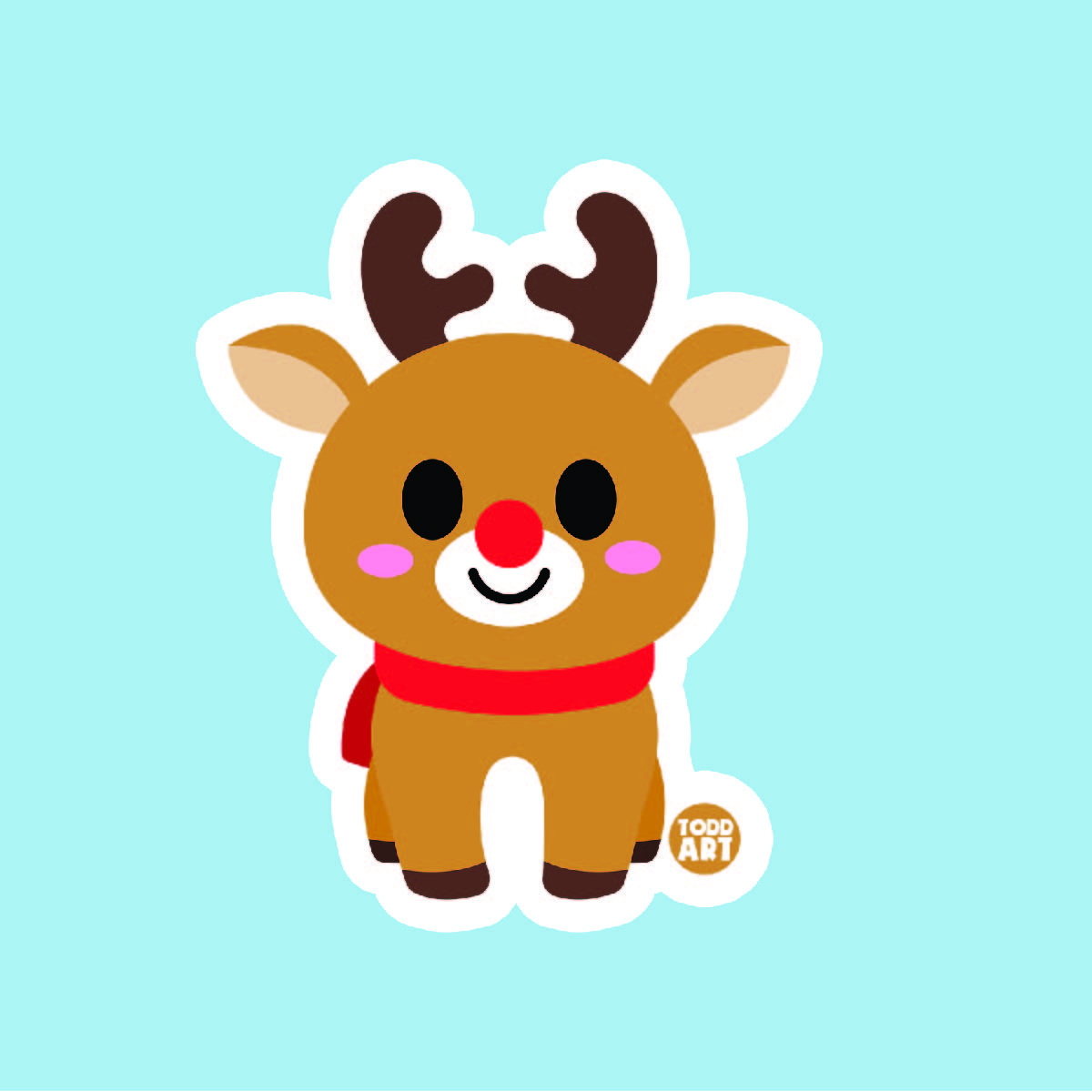 Rudolph Reindeer Sticker