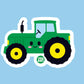Boo Boo Buddies™ Tractor Sticker – Adorable Kawaii Vinyl, Waterproof Glossy 3″ Die‑Cut