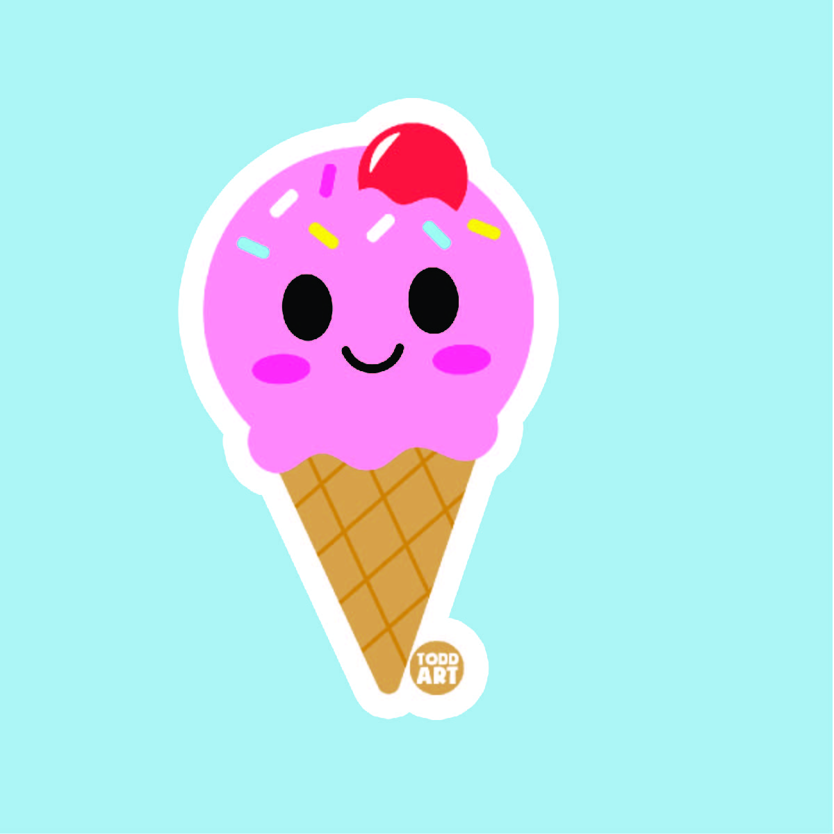 Ice Cream Cone Vinyl Sticker