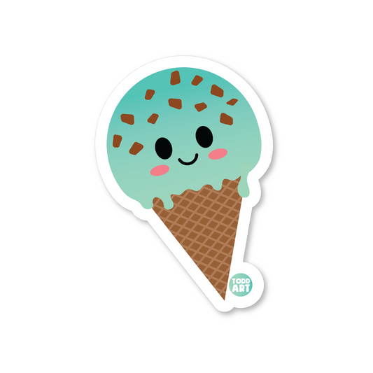 Mint Chocolate Chip Ice Cream Vinyl Sticker