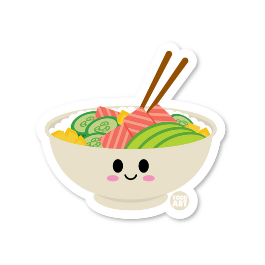 Poke Bowl Vinyl Sticker