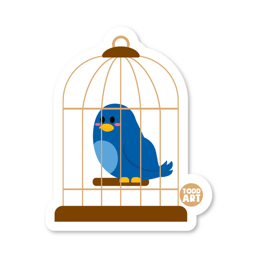 Bird Cage Vinyl Sticker