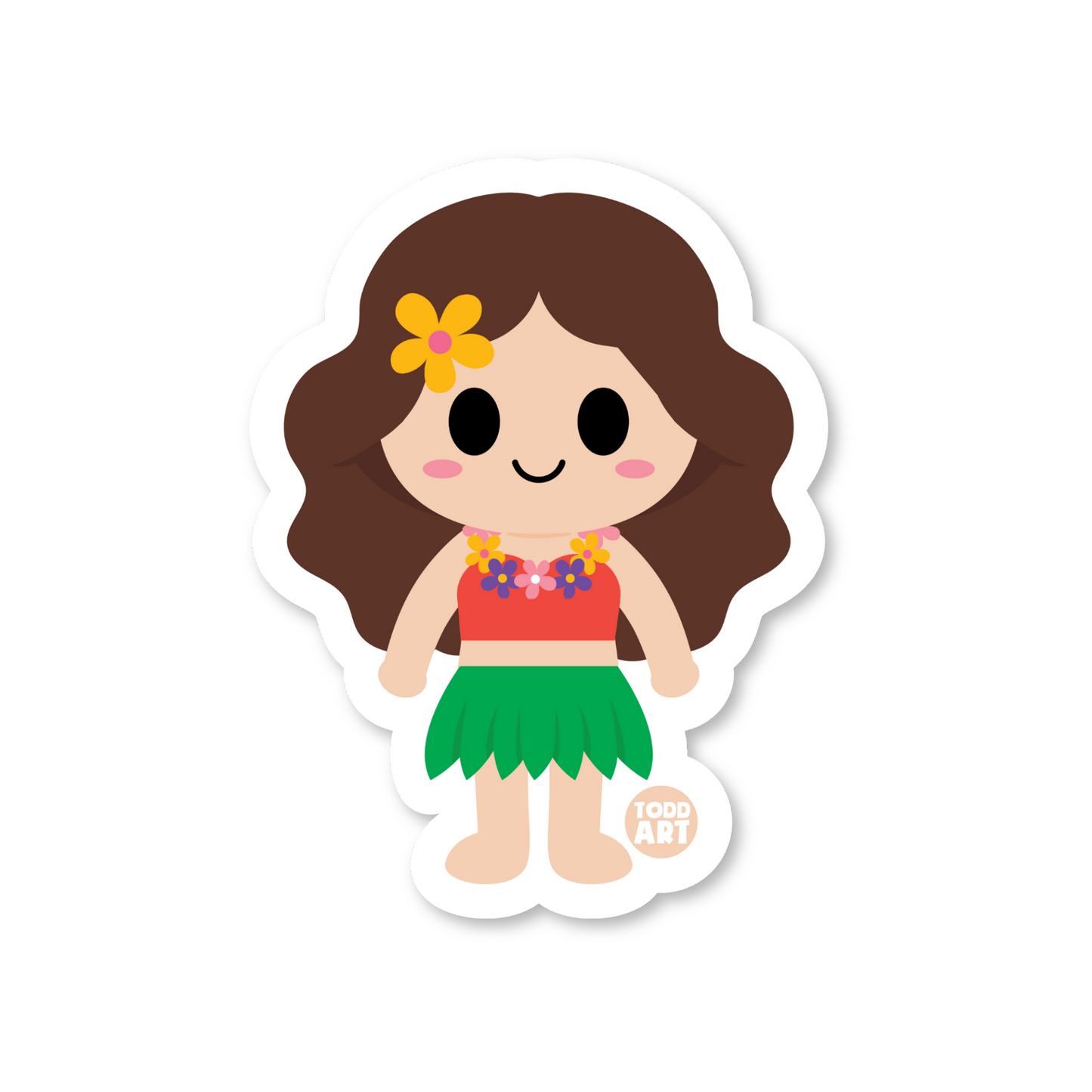 Hula Girl Vinyl Sticker