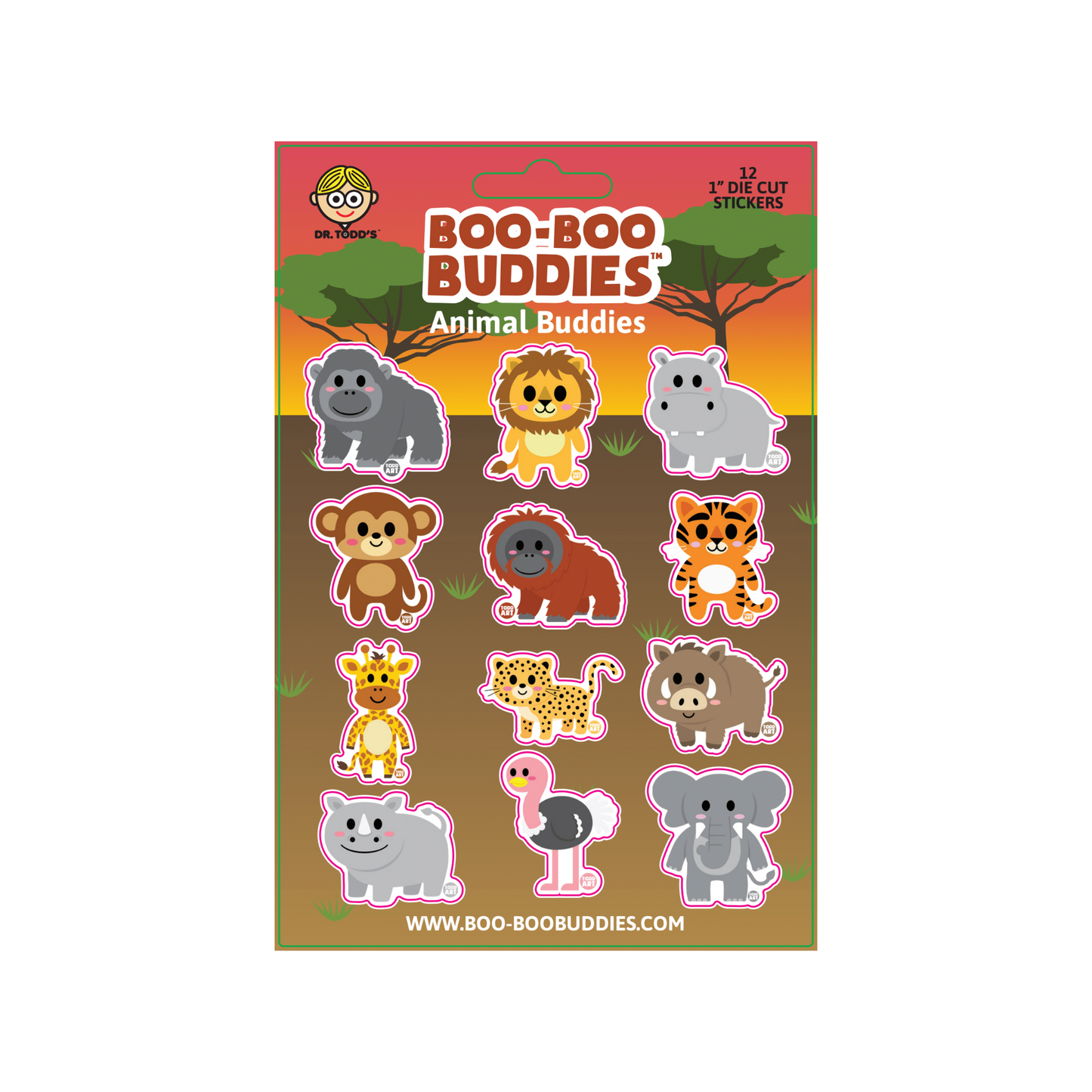 Animal Buddies Vinyl Sticker Sheet