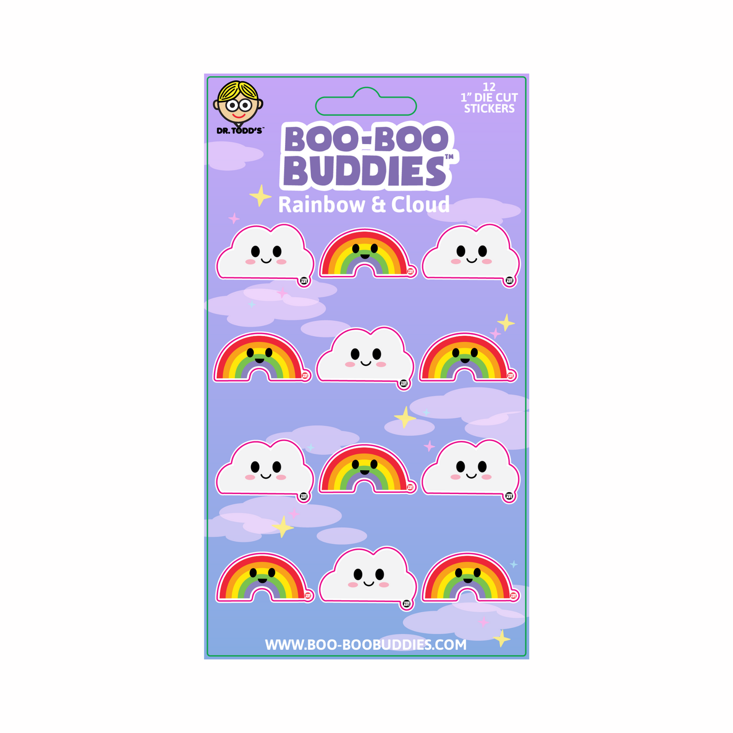 Rainbow and Cloud Vinyl Sticker Sheet