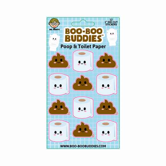 Poop and Toilet Paper Vinyl Sticker Sheet