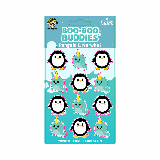 Penguin and Narwhal Vinyl Sticker Sheet