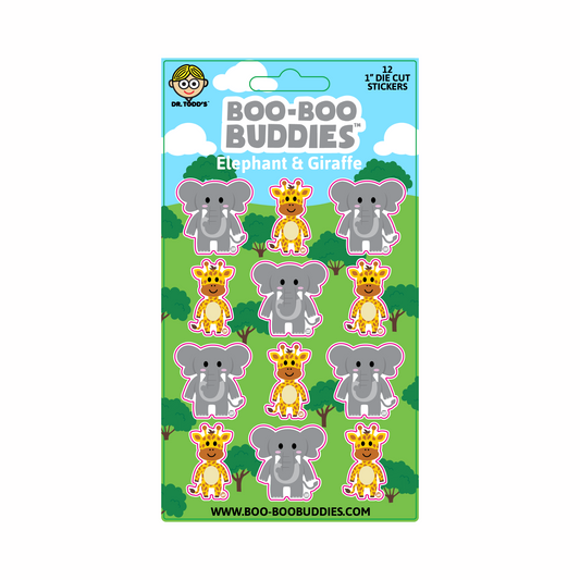 Elephant and Giraffe Vinyl Sticker Sheet