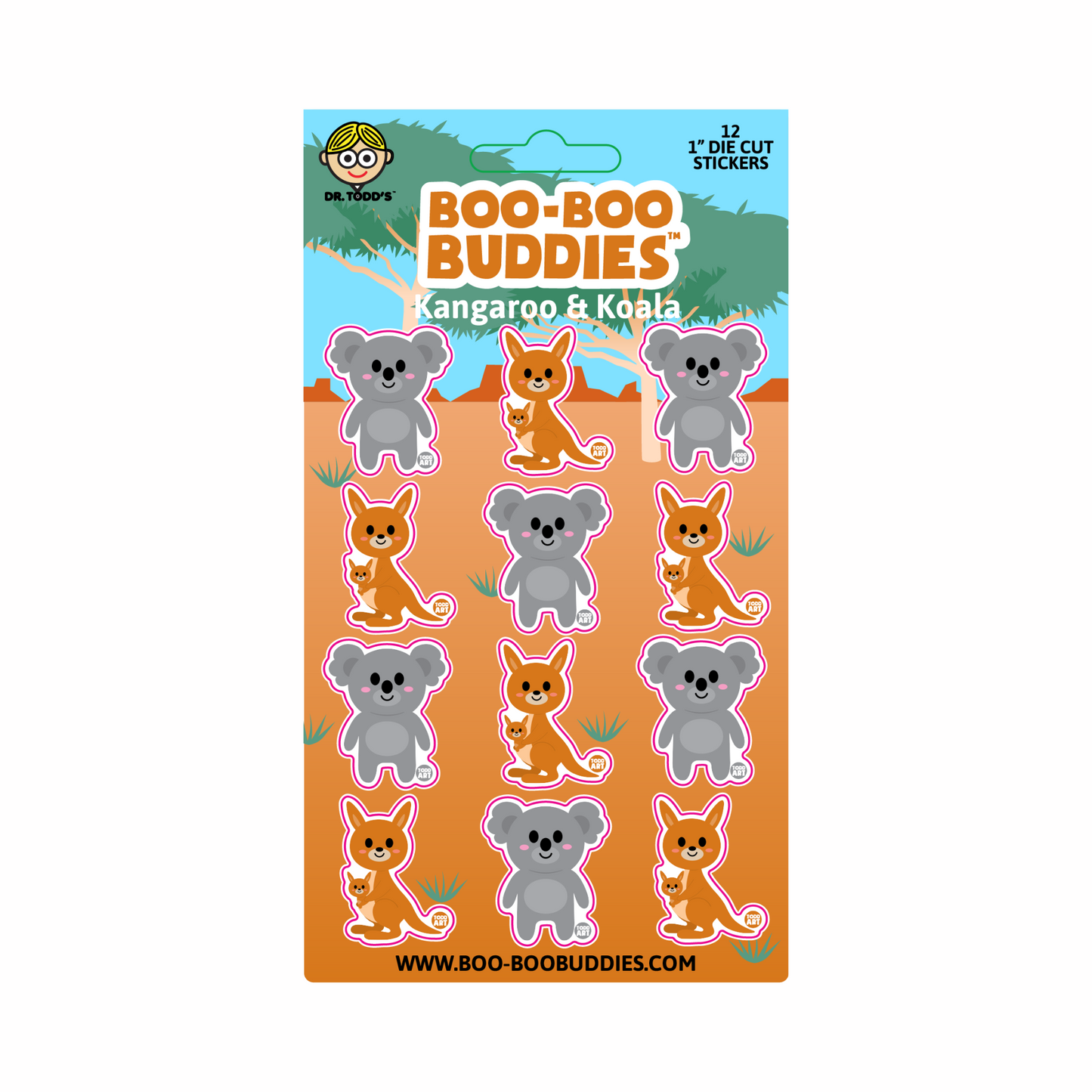 Kangaroo and Koala Vinyl Sticker Sheet