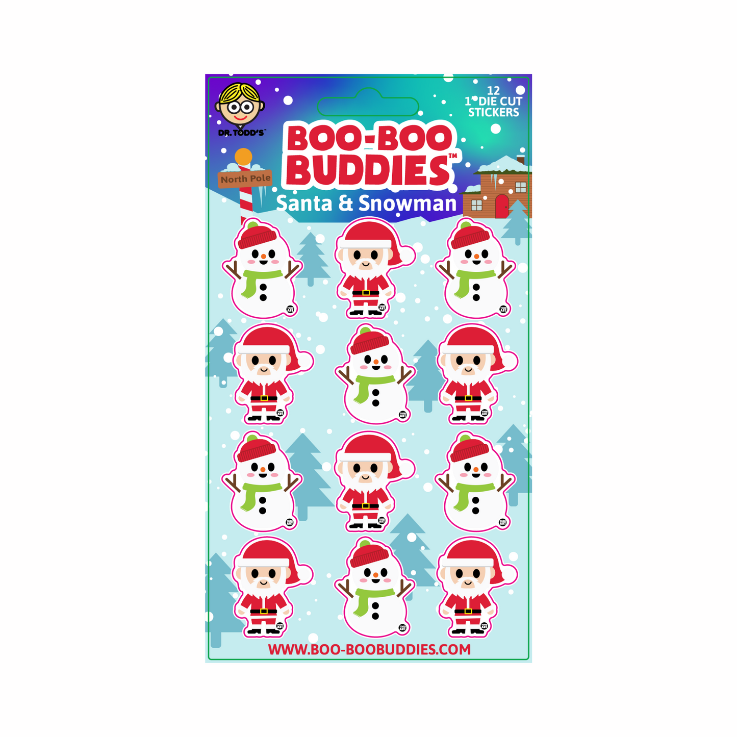 Santa and Snowman Vinyl Sticker Sheet