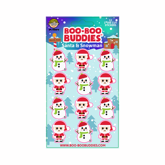 Santa and Snowman Vinyl Sticker Sheet