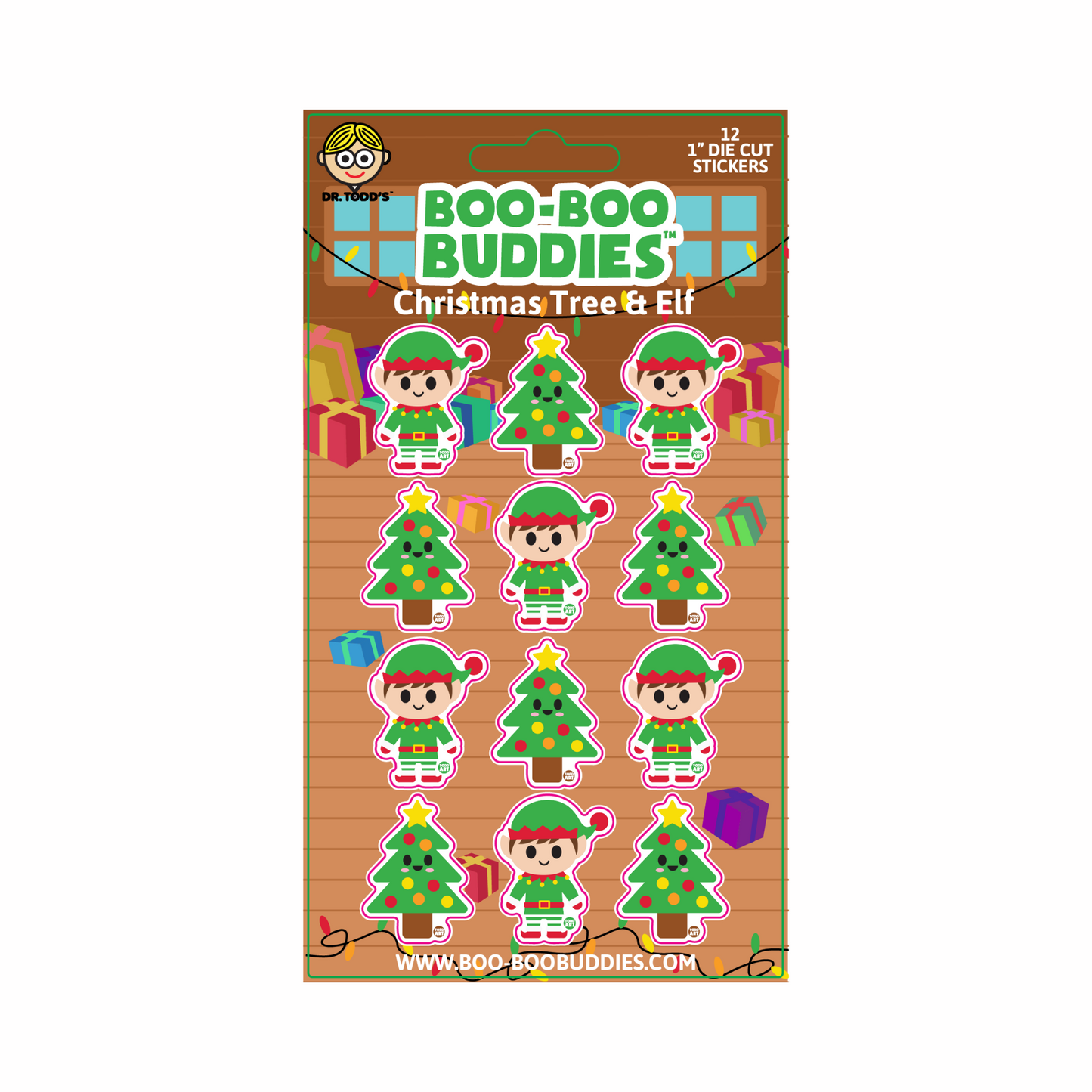 Xmas Tree and Elf Vinyl Sticker Sheet