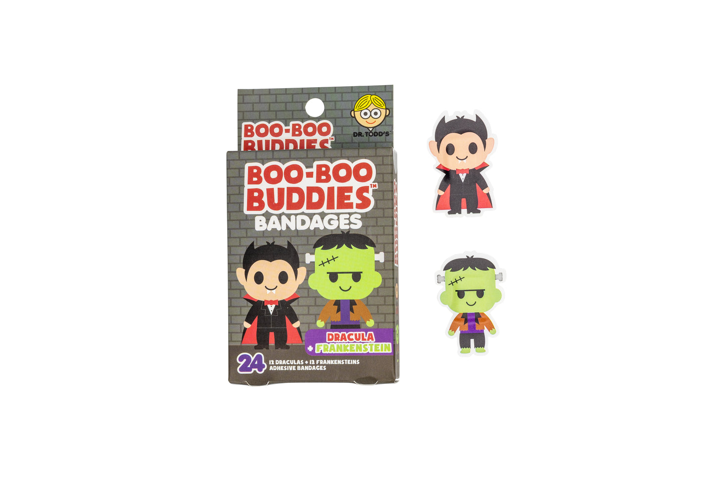 Boo Boo Buddies Halloween-Themed Bandages – Spider, Bat, Dracula, Frankenstein, Witch, and Ghost Designs 🎃