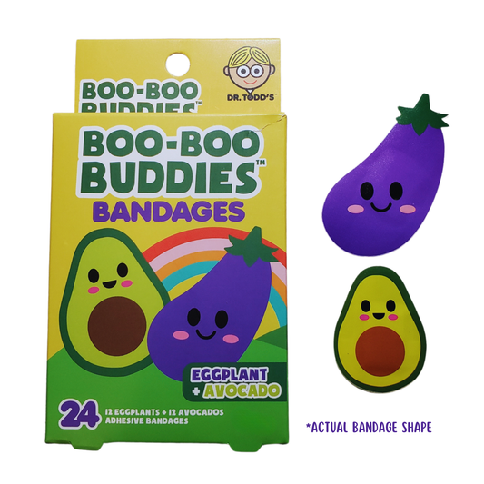 Boo-Boo Buddies Eggplant and Avocado Bandages