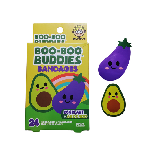 Boo-Boo Buddies Egg plant and Avocado Bandages