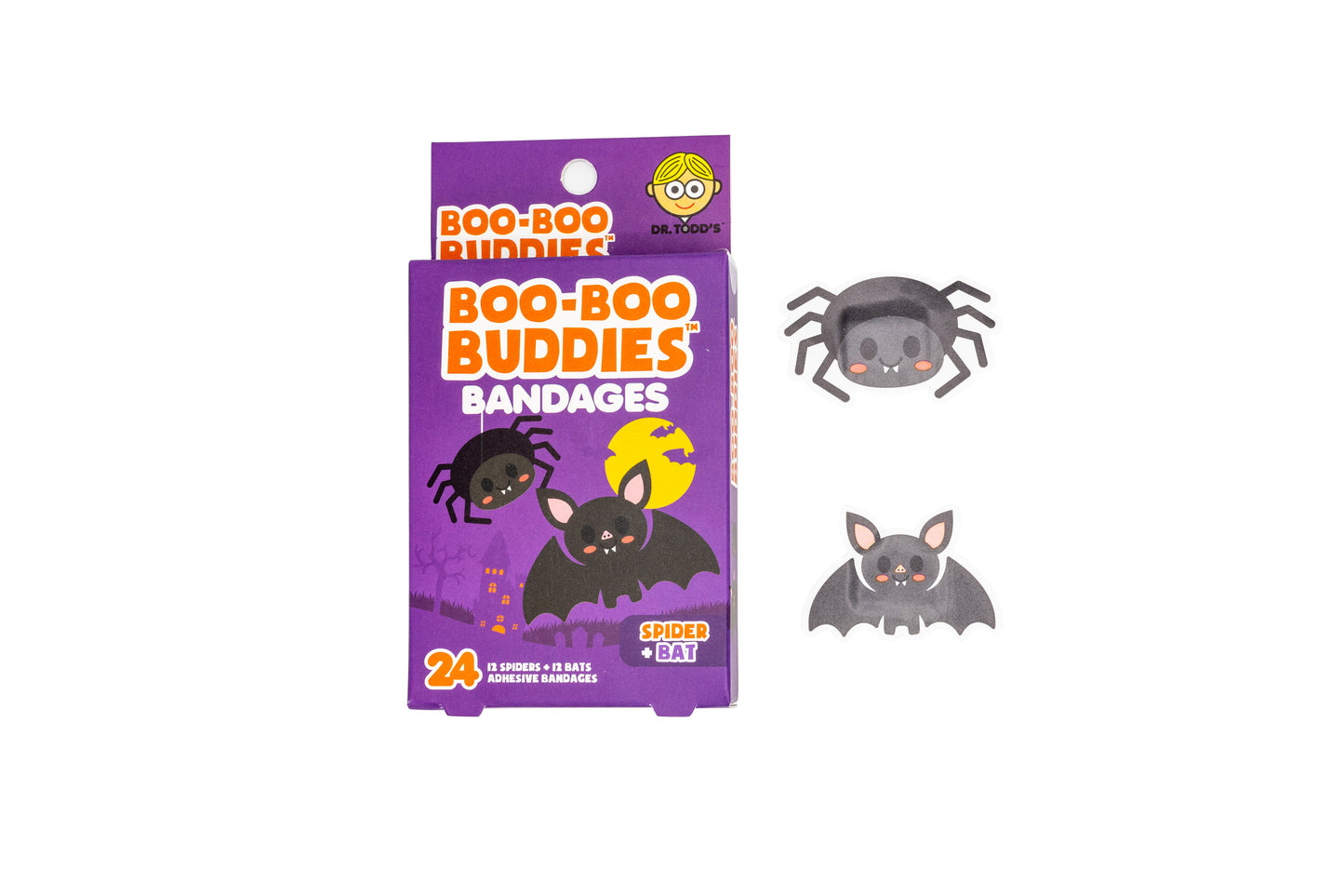 Boo Boo Buddies Halloween-Themed Bandages – Spider, Bat, Dracula, Frankenstein, Witch, and Ghost Designs 🎃