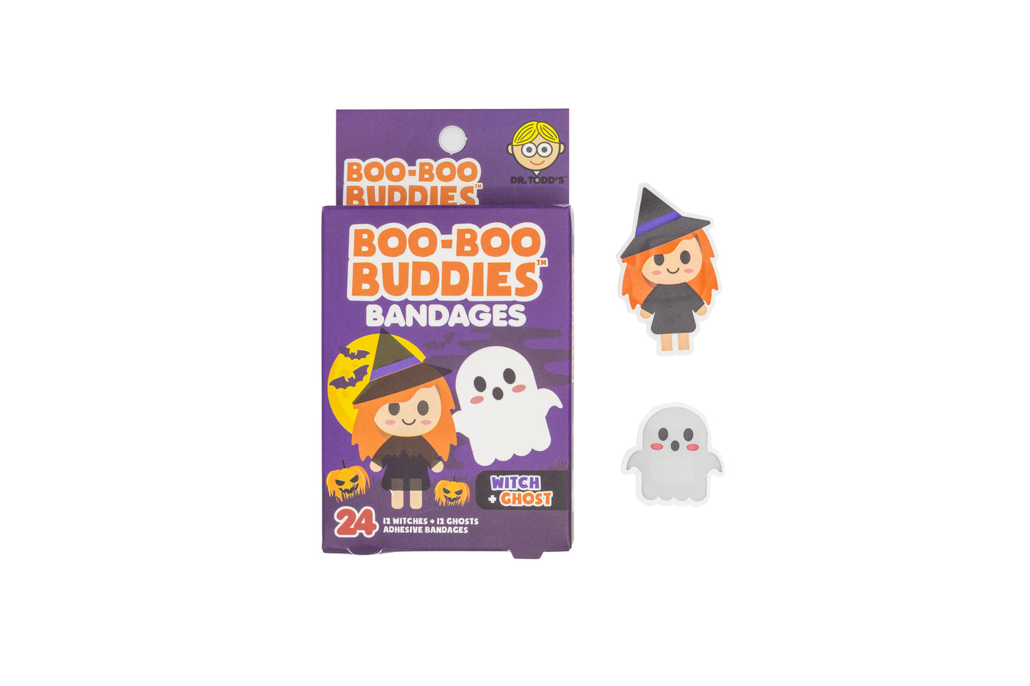 Boo Boo Buddies Halloween-Themed Bandages – Spider, Bat, Dracula, Frankenstein, Witch, and Ghost Designs 🎃