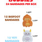 Boo Boo Buddies Bandages - Bigfoot and Yeti - Bandage dimensions