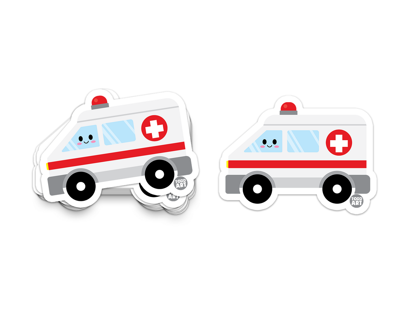 Boo Boo Buddies Ambulance sticker – 3-inch vinyl emergency vehicle sticker for school kits and gear
