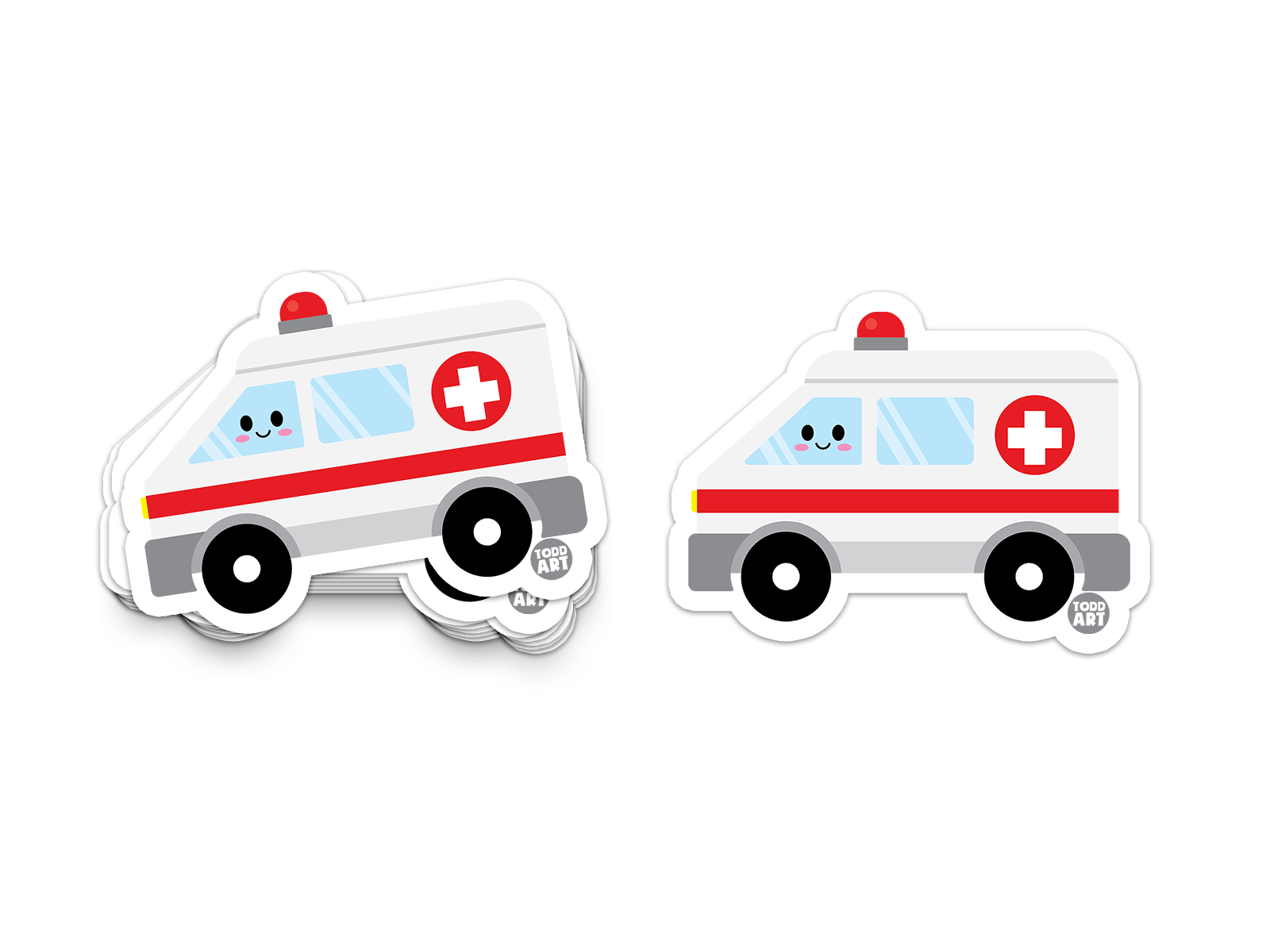 Boo Boo Buddies Ambulance sticker – 3-inch vinyl emergency vehicle sticker for school kits and gear
